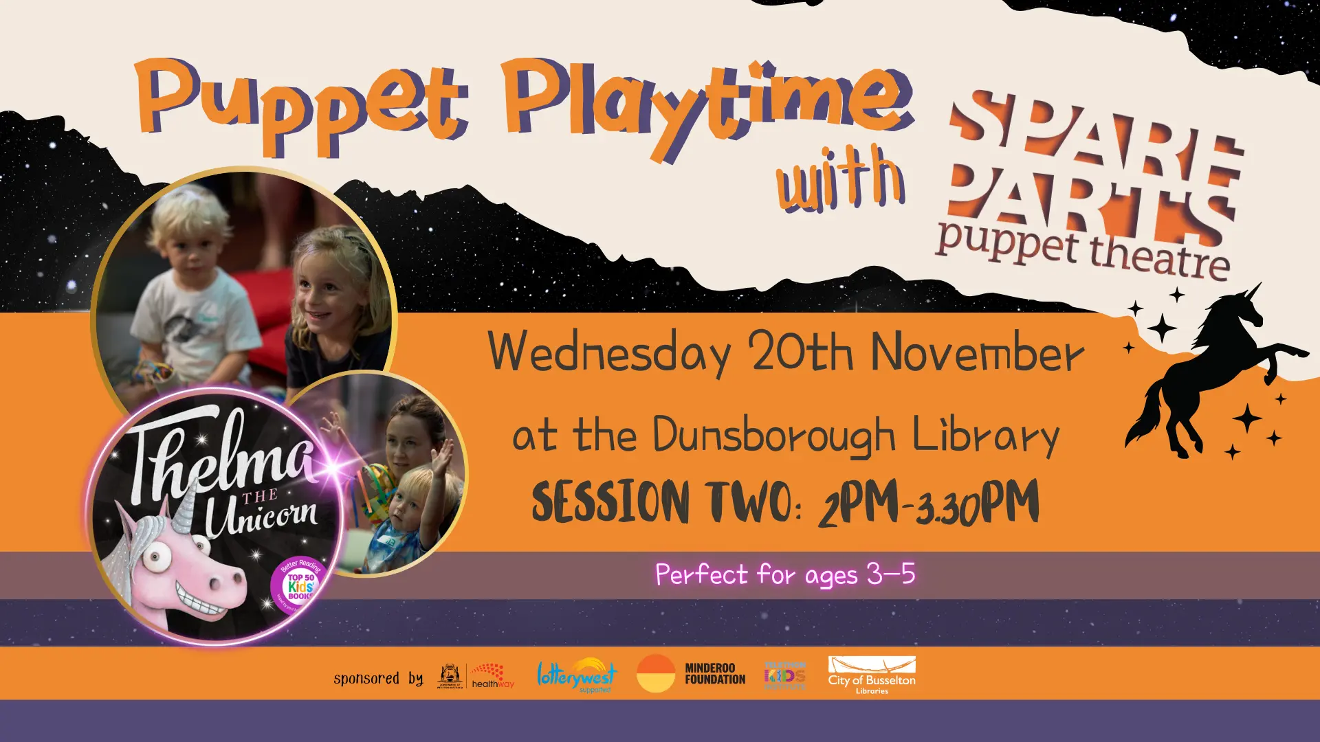 Spare Parts Puppet theatre will be hosting a puppet playtime at the Dunsborough Library on the 20th of November