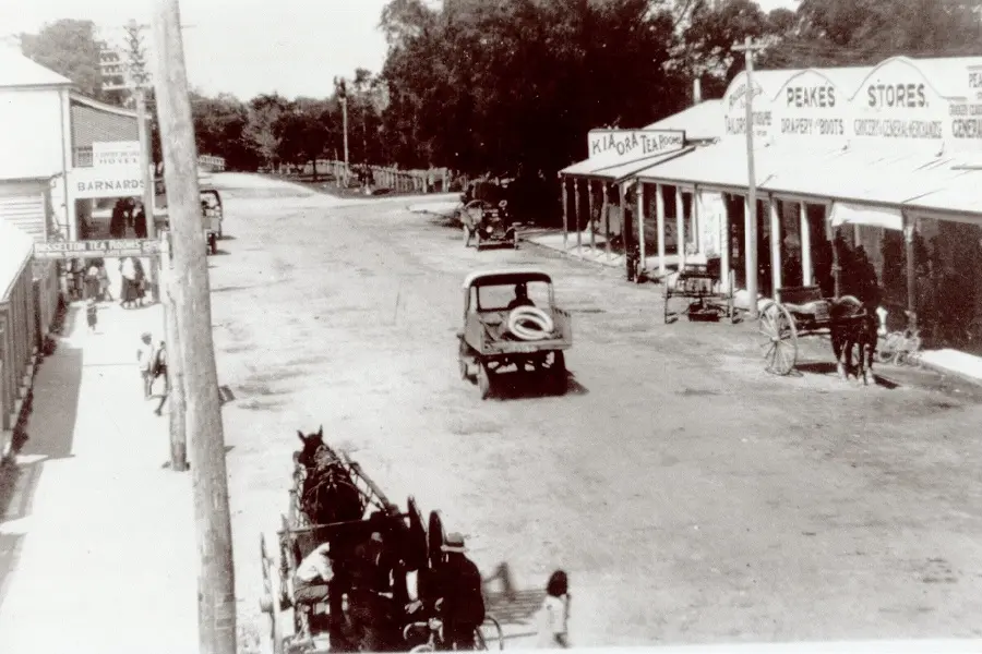 Queen Street, Busselton, looking south toward the Vasse River, c1920s.